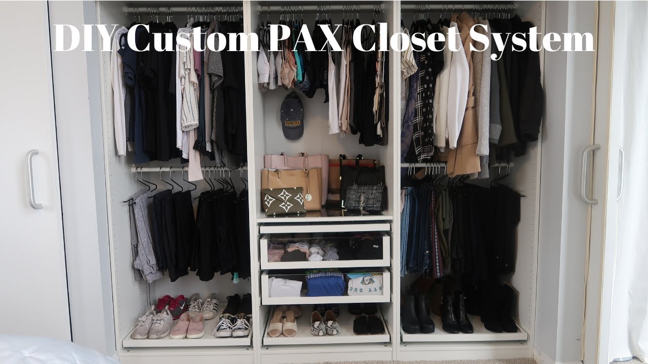 DIY Custom Closet Makeover & Organization Ikea PAX System YouTube