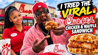 I Tried Chick-fil-A’s VIRAL Chicken & Waffle Sandwich… Was It Worth the Hype? 😳🔥