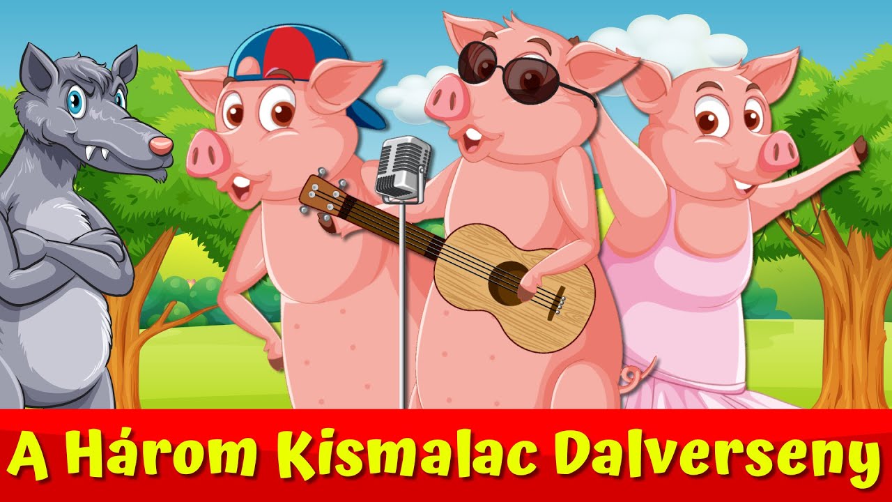 A HÁROM KISMALAC DALVERSENY I Nati Mesék I Esti Mese I 🐷🐷🐷 🐺