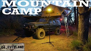 Secluded Mountain Camping & Gear Layout In A Jeep Cherokee XJ