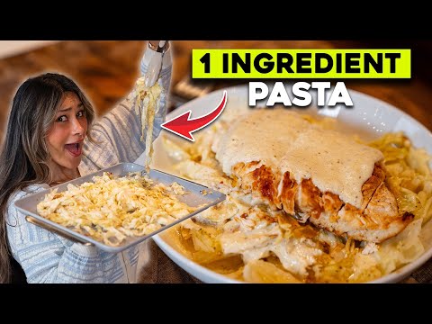 My VIRAL 1 Ingredient Pasta Hack! Low Carb + High Protein Alfredo