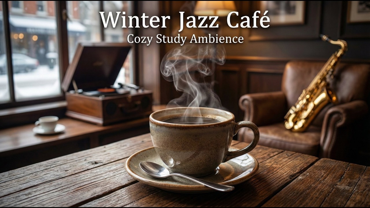 Winter Jazz Café – Cozy Study Ambience (1 Hour) ☕🎷