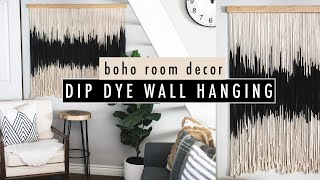 easy boho room decor diy | easy dip dye wall hanging