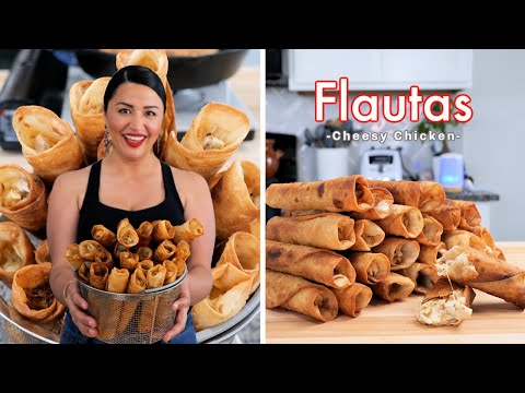 HOW TO MAKE THE BEST CHEESY CHICKEN CHILE VERDE FLAUTAS (Rolled tacos) | Mexican food Recipes hqdefault