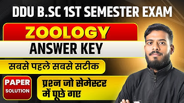 DDU B.Sc Zoology 1st Semester Exam 2024 Answer key | Zoology Bsc 1st Semester Exam Answer key |Paper