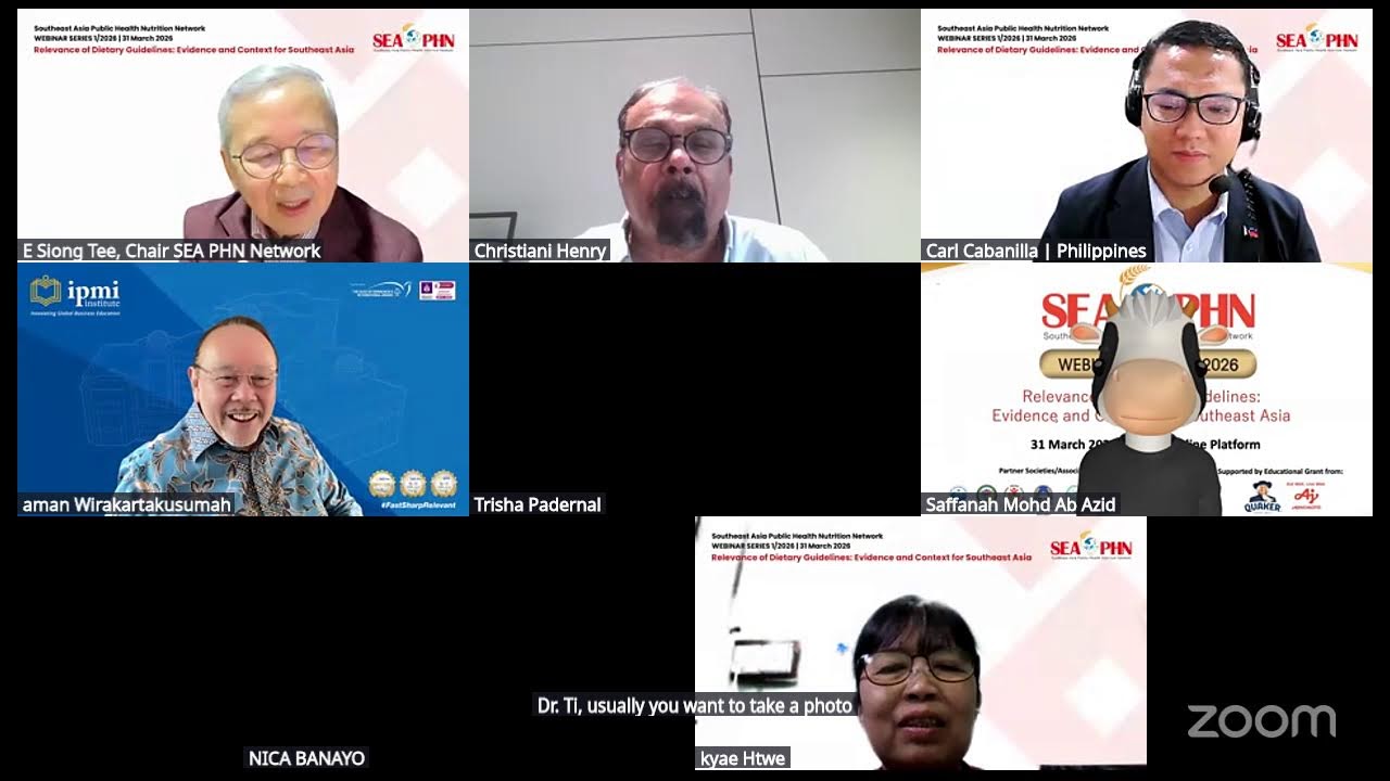 Webinar 1/2026: Relevance of Dietary Guidelines: Evidence and Context for Southeast Asia.