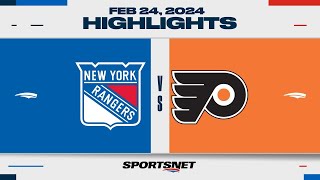 NHL Highlights | Rangers vs. Flyers - February 24, 2024