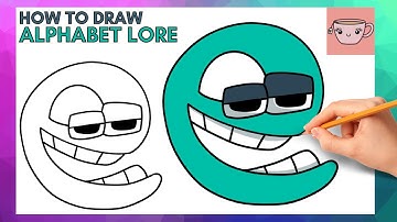 How To Draw Alphabet Lore - Lowercase Letter E | Cute Easy Step By Step Drawing Tutorial