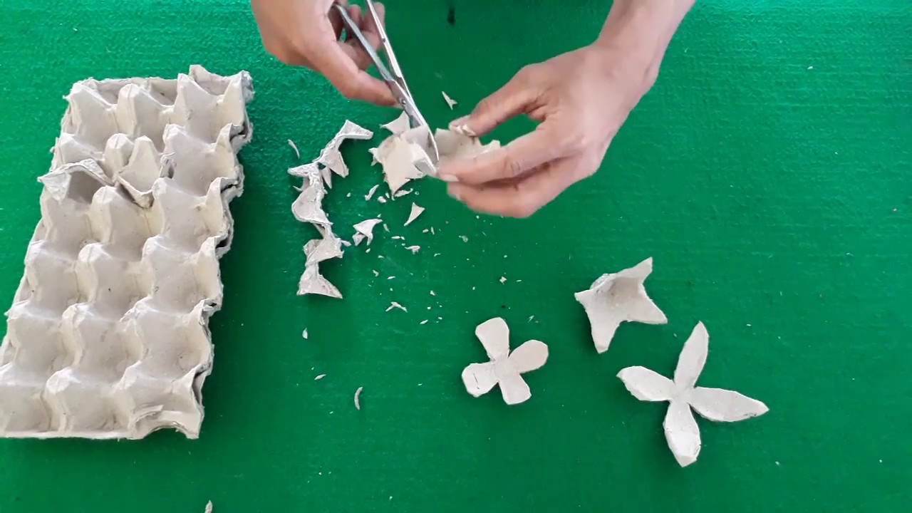 Ide Kreatif Cara Membuat Bunga Dari Terai Telur Youtube