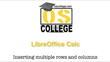 LibreOffice Calc: Inserting multiple rows and columns