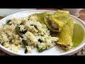 Enchiladas verdes Con Arroz Y Chile Poblano @La Cocina de DIMIJ