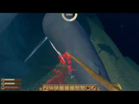 Raft - How to attack the Shark (spear, bow, machete) - [Hyslyne's Guides]