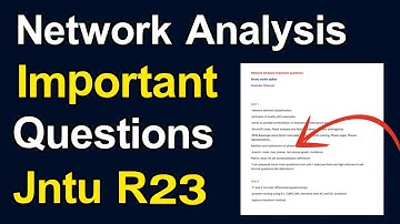 network analysis important questions jntu r23 || jntu r23 network analysis important questions