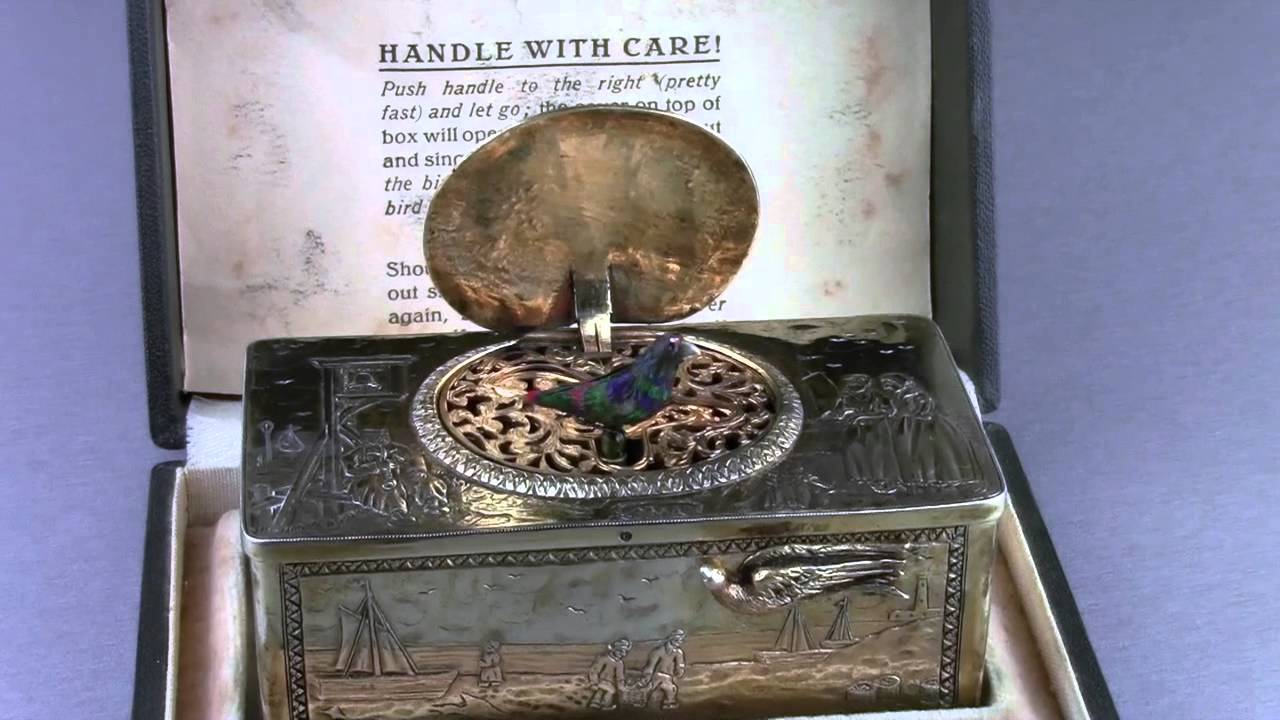 silver-gilt singing bird box, by Karl Griesbaum  1537