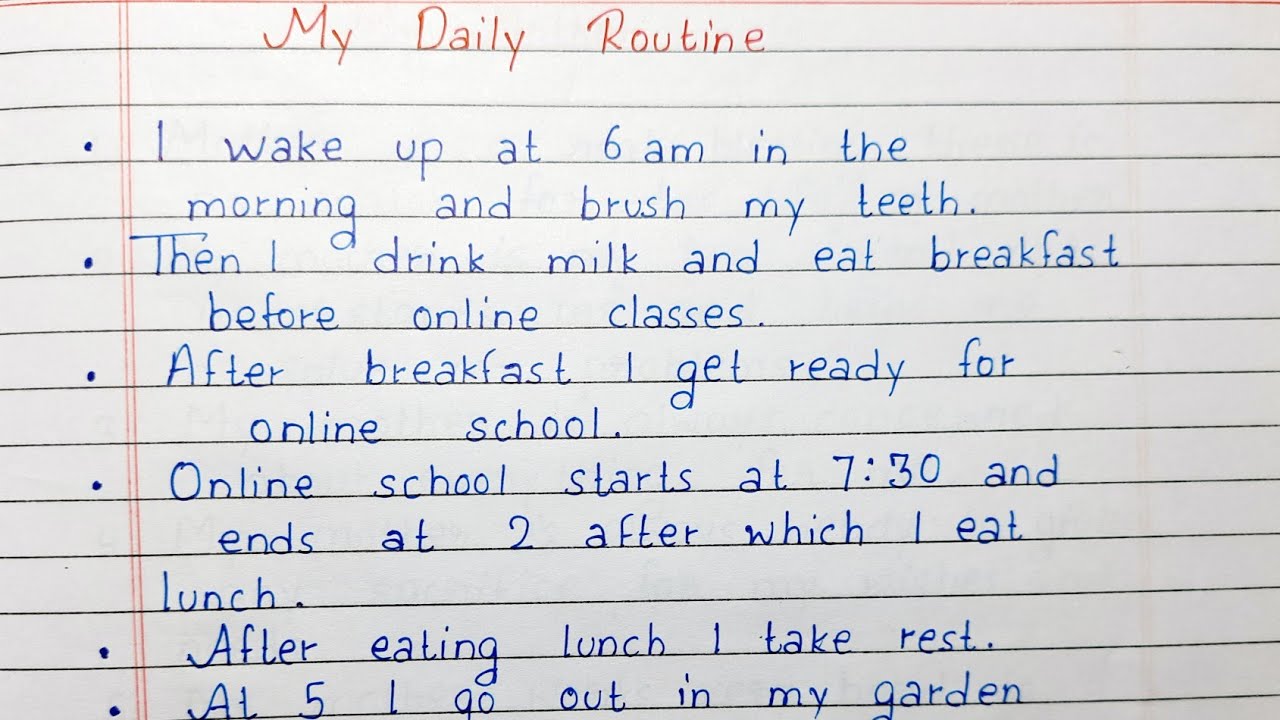 daily routine essay for ielts