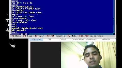 Turbo Pascal aproximación de una integral aplicando los métodos de simpson y trapecio