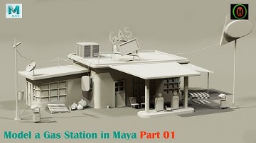 Autodesk Maya tutorial  | How to Model a Gas Station | Part 01 of 04.