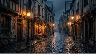 Melancholic Piano Music for Writing | Dark Academia |  A Warm Café Glow Down the Rainy Alley