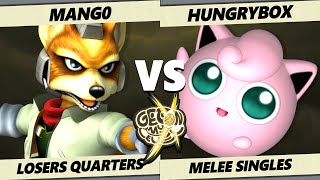 GOML X TOP 8 - Mango (Fox) Vs. Hungrybox (Jigglypuff) Smash Melee - SSBM