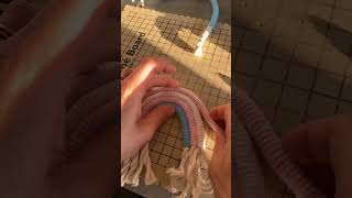 Trans flag inspired macrame rainbow #macrame #handcrafted #handmade #rainbow #macramerainbow