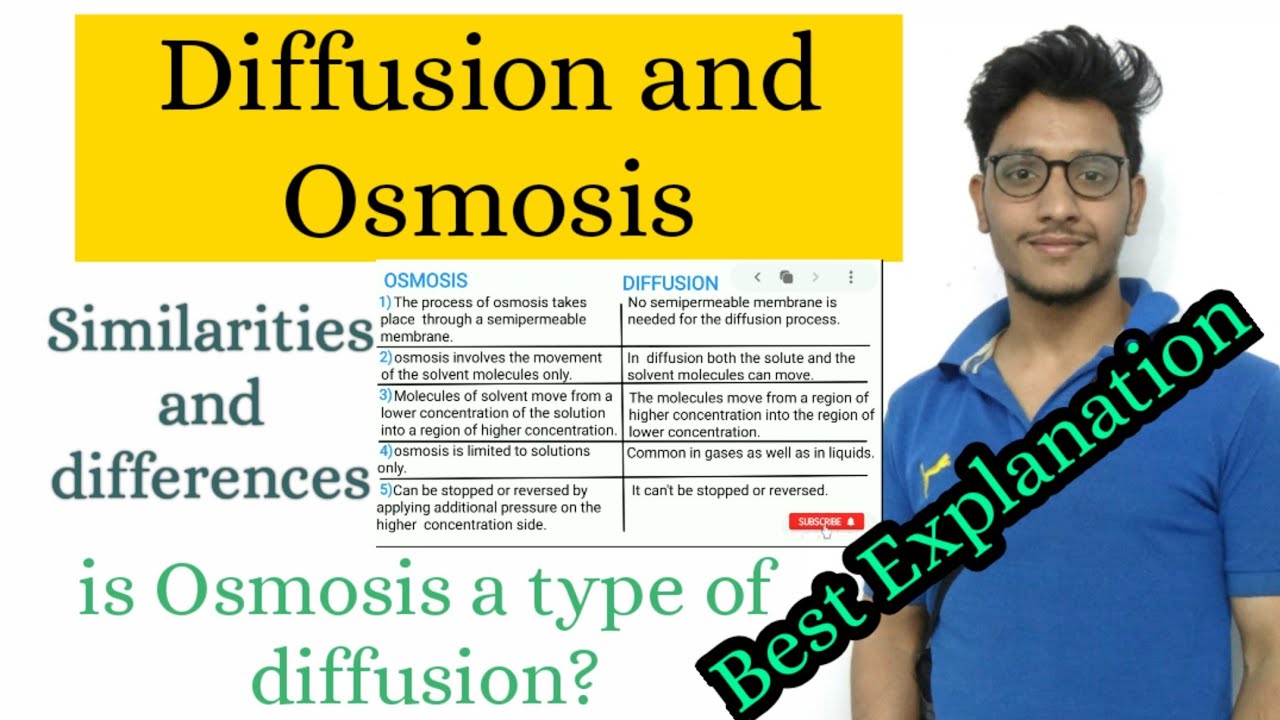 Osmosis and diffusion | Osmosis vs diffusion || similarities and ...