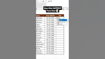 Calculate Age in excel #excel #shorts #reel #ytshorts #trending #new #tips