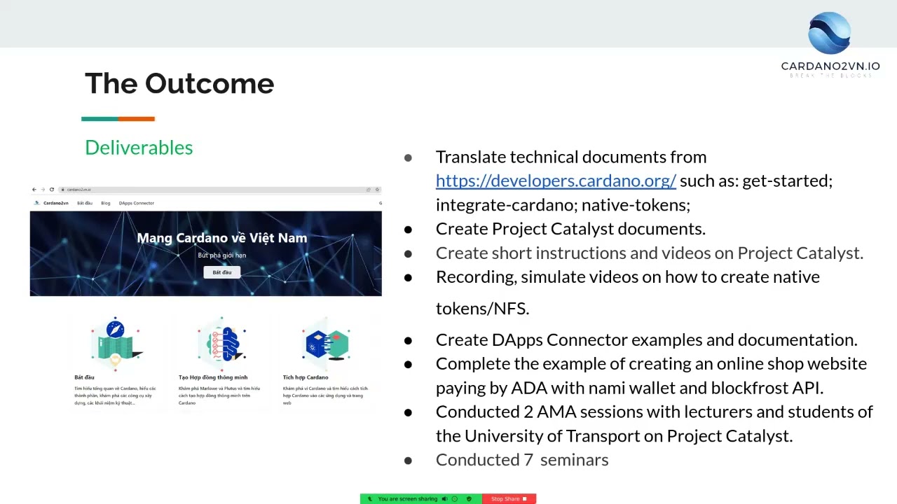Cardano Technical hub in Vietnamese, 700050, Fund 7 - close out video