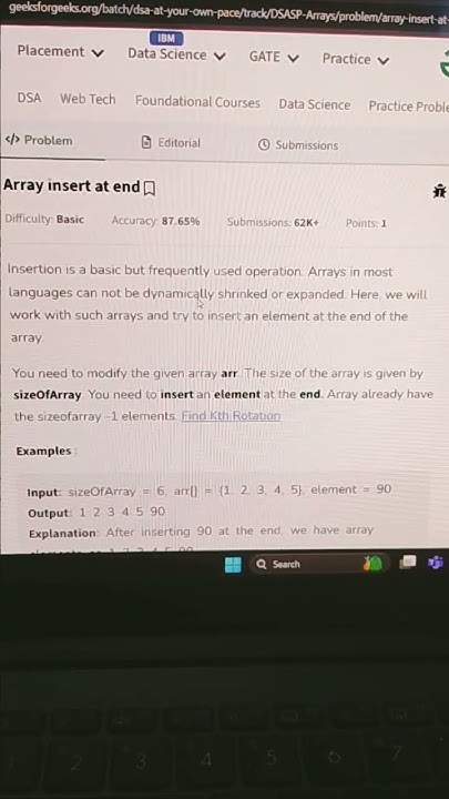 Array insert at end//C++//gfg - YouTube