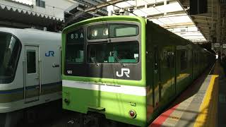 JR大和路線221系普通JR難波行き天王寺到着・発車 201系普通王寺行き発車