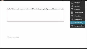 Starting from a blank web page template - Creating web page on an Android tablet