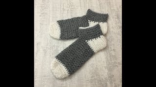 عمل جورب أو شراب بالكورشيه how to make crochet socks