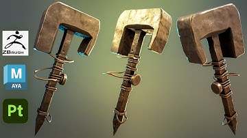 Modeling and Sculpting a Stylized Hammer with Zbrush, Maya, and Substance Painter
