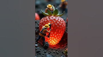 “You Won’t Believe Tiny Workers Mining Giant Strawberries! 🍓😱”