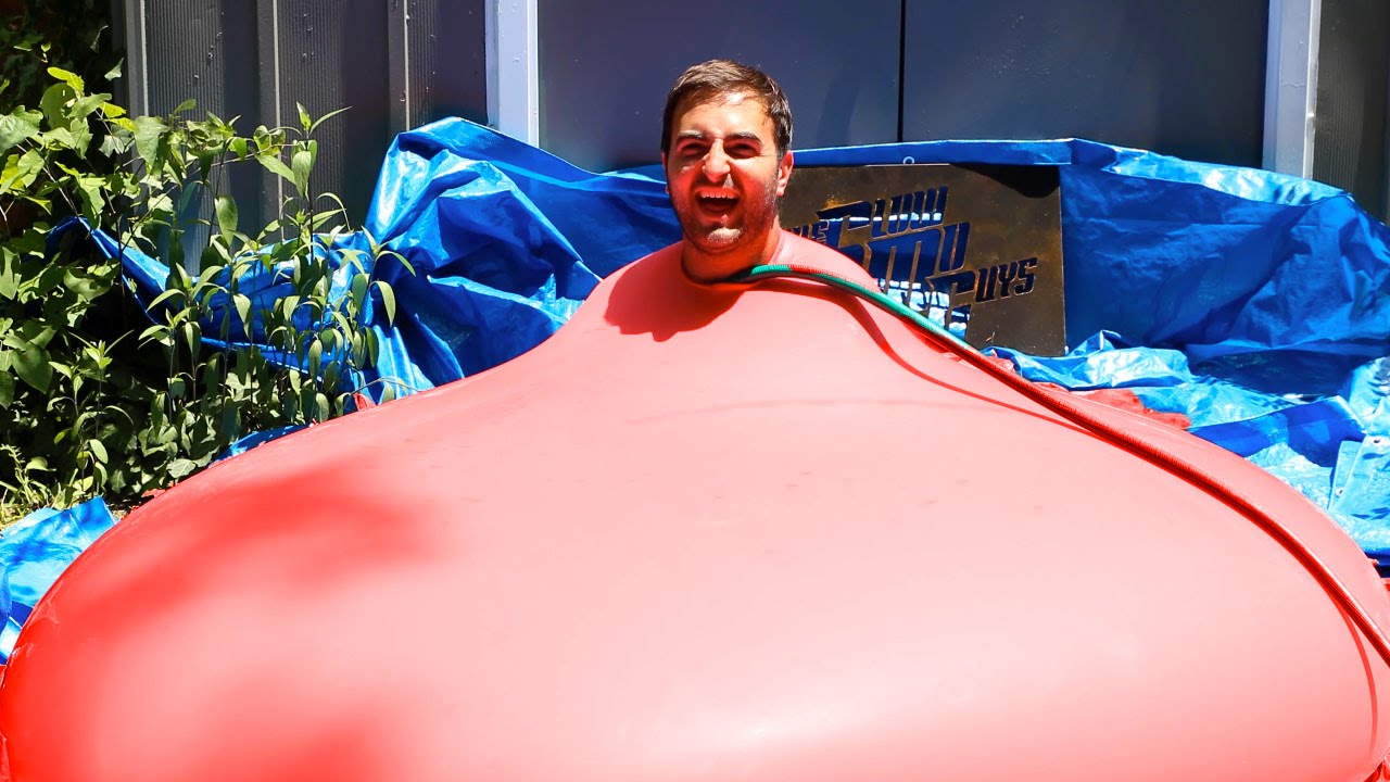 6ft Man in 6ft Giant Water Balloon - 4K - The Slow Mo Guys - YouTube
