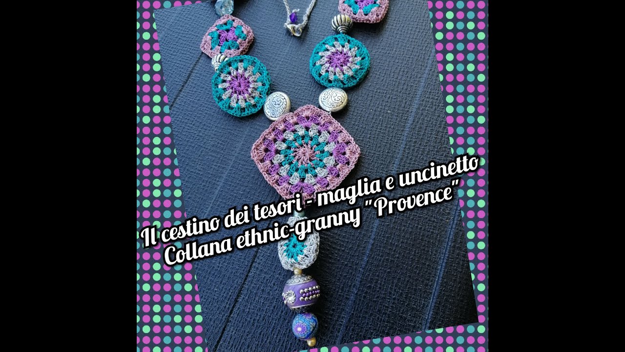 A grande richiesta!!!!!!! Collana ethnic-granny gioielli tessili uncinetto 
