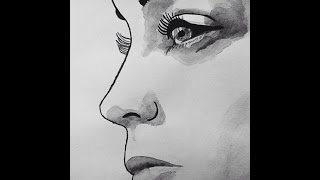 face watercolor painting
