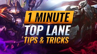 3 USEFUL TIPS & TRICKS For Top Lane in 1 Minute - League of Legends #Shorts