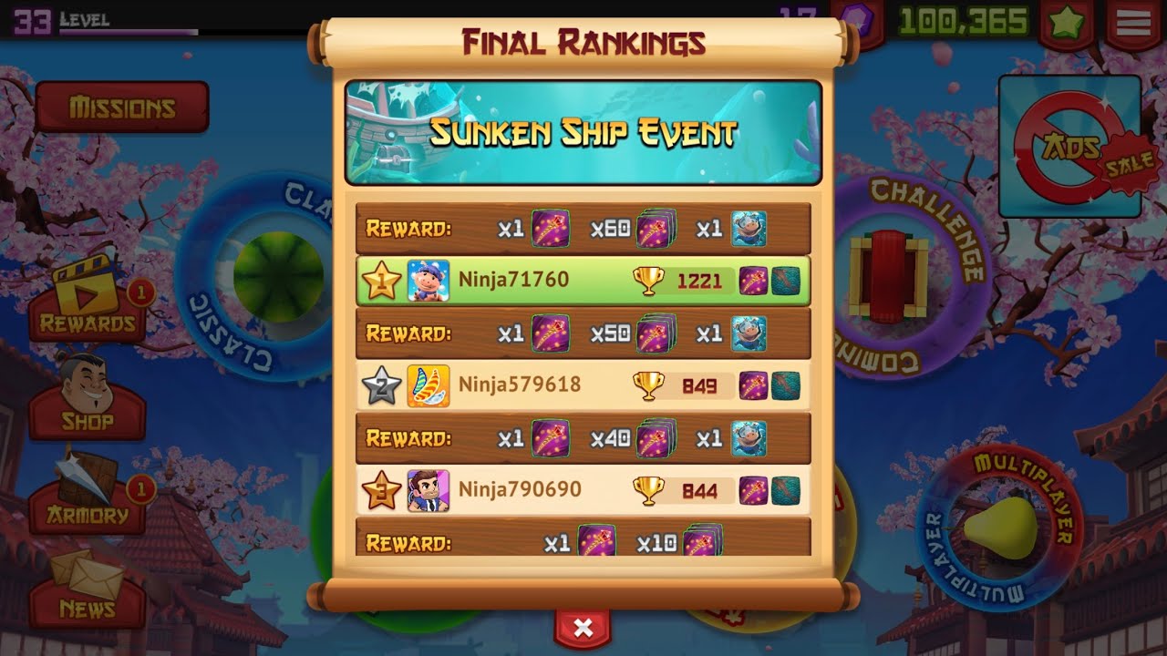 Win the 1st Place in Sunken Ship Event! Again!