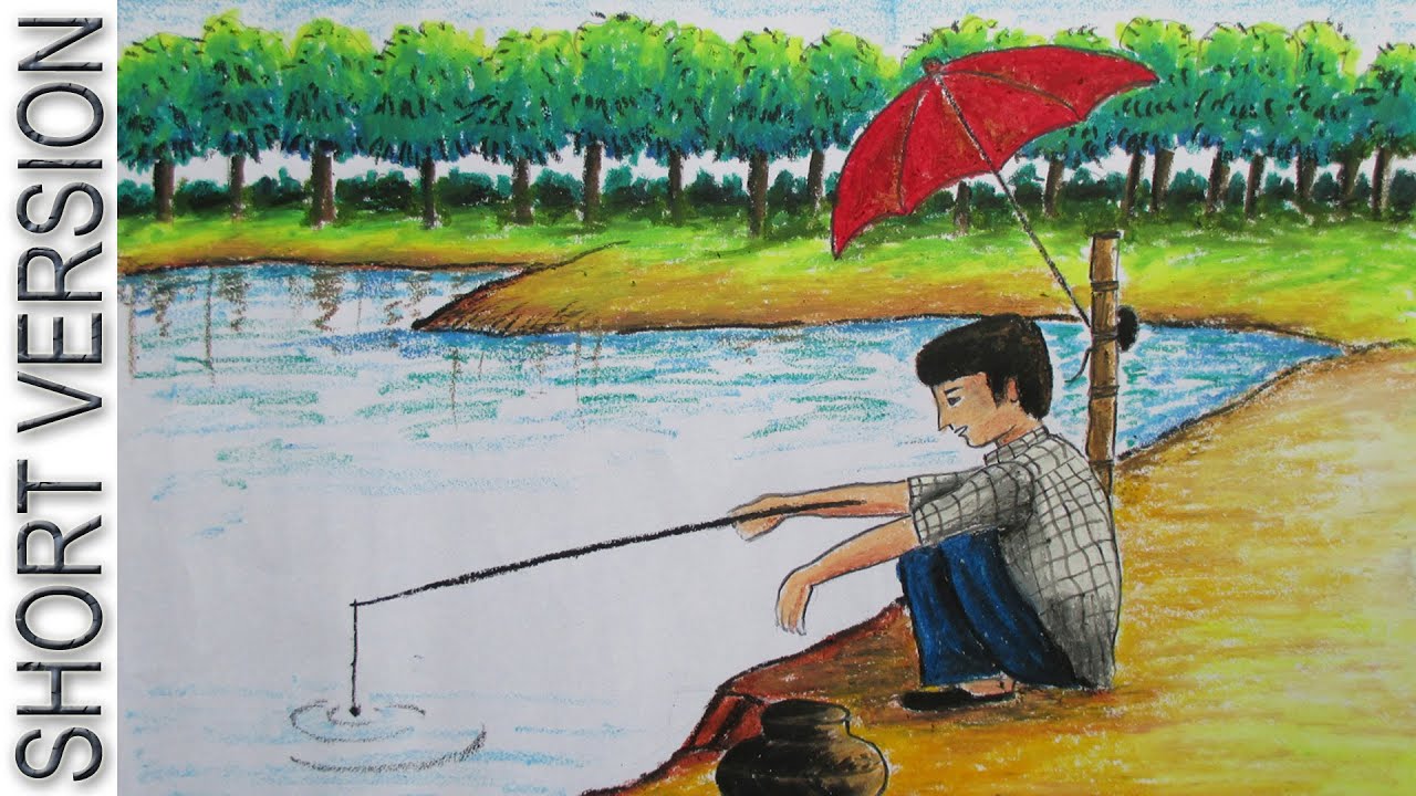 How to Draw Fishing [SHORT VERSION] - YouTube