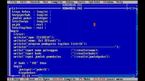 Program pembayaran tagihan listrik menerapkan struktur kendali IF LOGIKA ALGORITMA