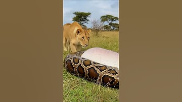 What did the lioness find in the python