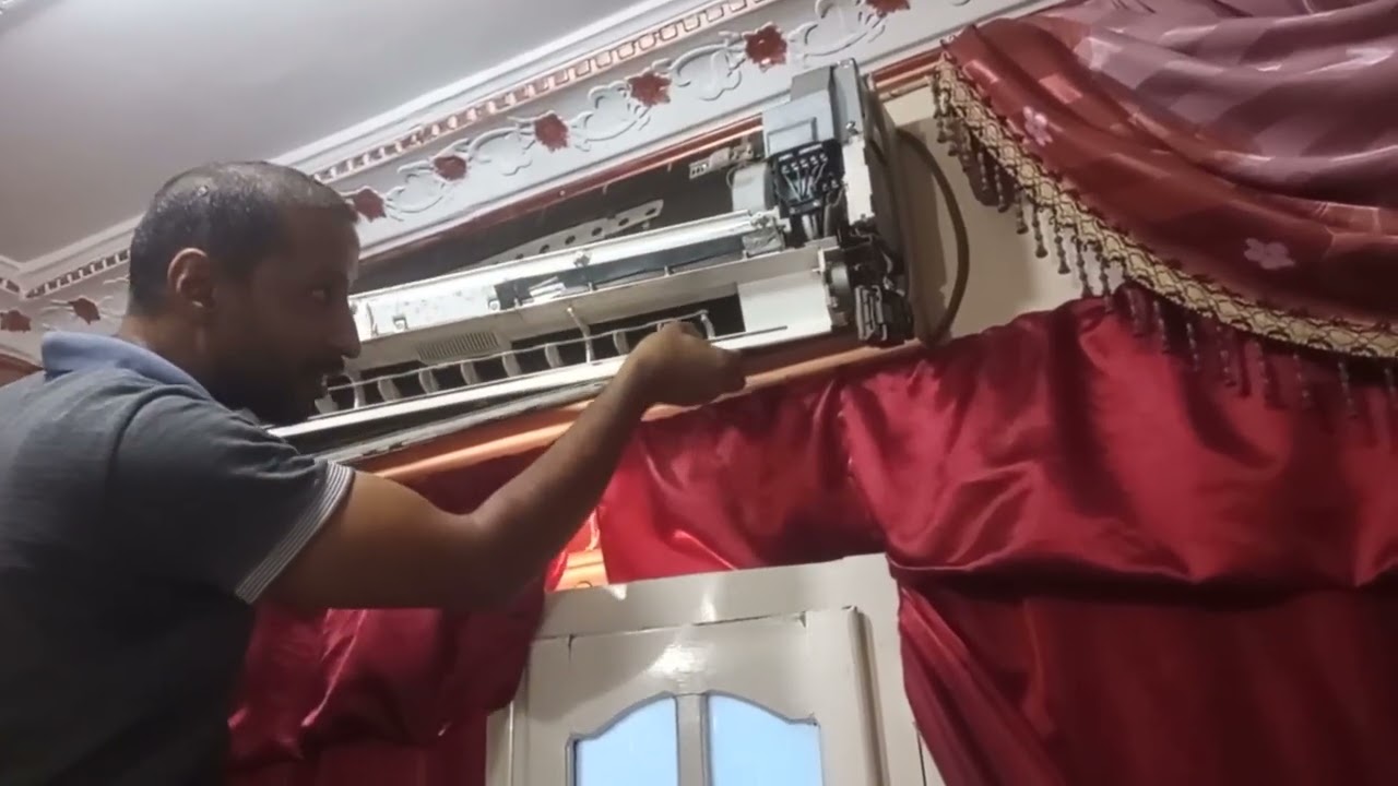 بسهوله فك وتركيب تكييف شارب لتنظيف الحوض وعلاج التبريد الضعيف والرائحه الكريهه