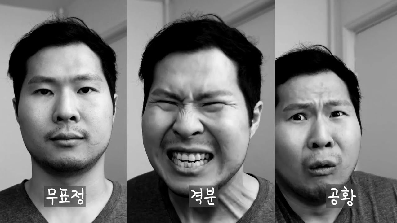 감정에 따른 표정을 지어봤습니다.