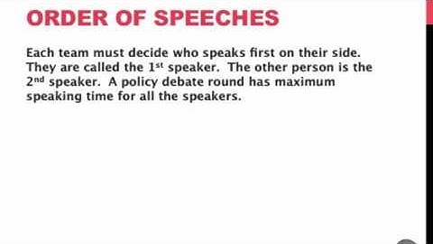 Basics of Policy Debate Part 1