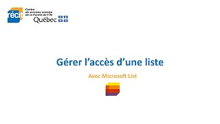 Gérer Laccès Microsoft Lists