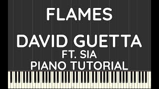 David Guetta ft. Sia | Flames | Piano Tutorial