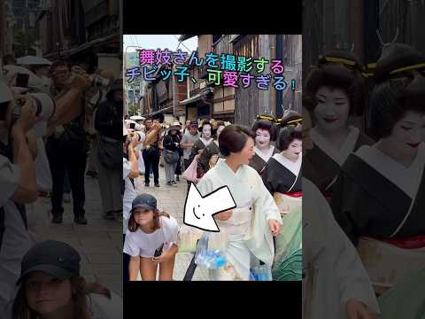 舞妓さんを撮影するチビッ子、可愛すぎる!京都祇園。