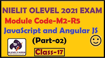 Module Code-M2-R5|Web Designing & Publishing|JavaScript&Angular JS (part-2)|NIELIT OLEVEL|Lecture-17