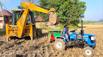 Jcb 3dx Machine Loading Fertilizer In Sonalika Tractor | Jcb Tractor | Jcb Video | Sonalika Tractor