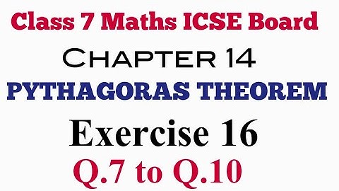 Exercise 16 Q.7 to Q.10 Class 7 Maths ICSE Board Selina Publisher
